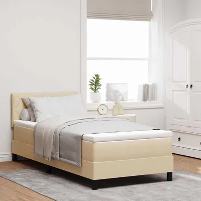 Produktbild von Maison Exclusive - Boxspringbett mit Kissen mit Kopfteil Creme 90 x 200 cm Stoff