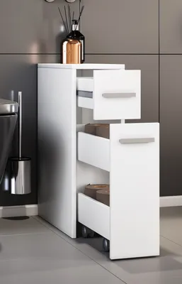 Produktbild von VCM Holz Midischrank | Nischenschrank | Maße: H. 61 x B. 20 x T. 45 cm | Raumteiler | 2 Schubladen - Zalo