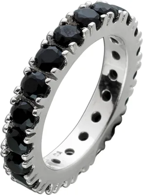 Produktbild von Memoire Ring Silber 925 schwarze Zirkonia Steine 19