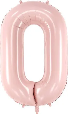 Produktbild von Folienballon Zahl „0“, 72cm, hellrosa