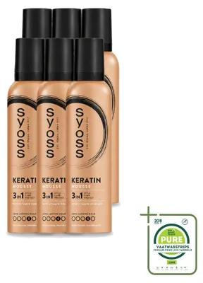 Obrázek produktu pro 6 kusů pěny na vlasy Syoss Keratin, objem 250 ml, velkopack