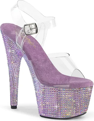 Produktbild von BEJEWELED-708RRS Damen Sandale von Pleaser, Transparent Lila , EU 38, US 8