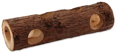 Image de Abri Small Animals Tronc d'arbre en bois 7x30cm
