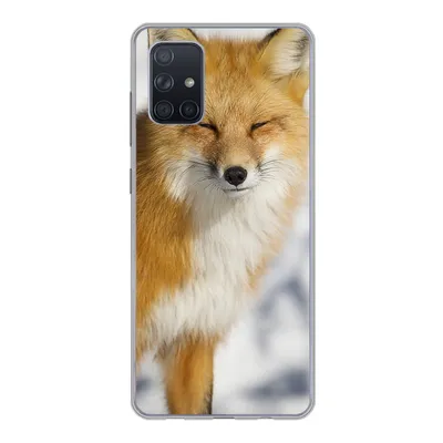 Produktbild von MuchoWow® Handyhülle Schutzhülle Hülle für Samsung Galaxy A51 Fuchs - Schnee - Rot Silikon Softcase Handy Hülle - Schutzabdeckung