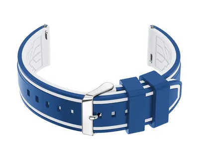 Obrázek produktu pro Gumový pásek pro hodinky U14 - modrý/bílý - 24 mm