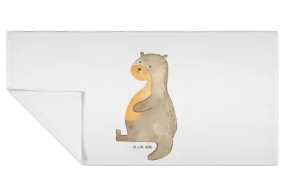Produktbild von Mr. & Mrs. Panda Handtuch Otter Bauch - Weiß - Geschenk, dick, Frotteehandtuch, voll Gefuttert, Zufrieden, Essen. Foodlover, Flauschtuch, gesichtstuch, gesichtshandtuch