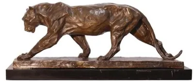 Obrázok produktu pre Casa Padrino luxusná bronzová figúra pantera bronzová farba / čierna 52 x 16 x v. 23 cm - Elegantná bronzová socha s mramorovým podstavcom - Dekoratívne doplnky