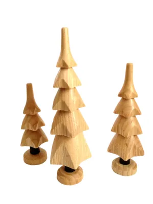 Zdjęcie produktu dla Dekoracja drewniana 3 drzewka naturalne Wysokość = 11 cm NOWOŚĆ