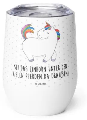Produktbild von Mr. & Mrs. Panda thermosbecher Einhorn Stolzieren - Weiß - Geschenk, Einhörner, Edelstahlbecher, Pferd, Thermo Becher, Thermobecher, Unicorn, Stolz, kaffee tasse