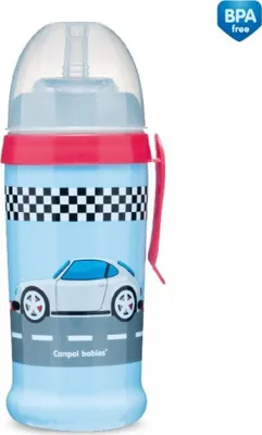 Zdjęcie produktu dla Canpol, Bidon niekapek Racing, samochody, niebieski, 56/516, 350ml