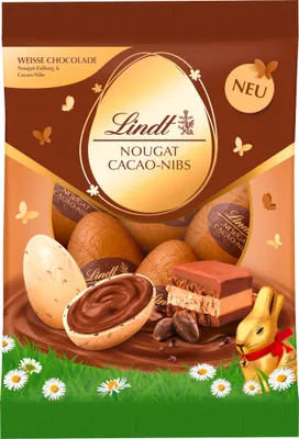 Lindt Indulgence Kakao Nibs Eier weiße Schokolade Beutel 90g
