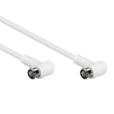 Produktbild von Gewinkeltes SAT-Antennenkabel (80 dB), doppelt geschirmt F-Stecker (Quick) 90° > F-Stecker (Quick) 90° (vollständig geschirmt)