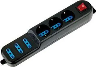 Produktbild von Atlantis Land P011-SL203066, 6 AC-Ausgänge, 10 A, 2500 W, 16 A, Schwarz, 1,5 m