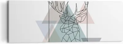 Produktbild von Bild auf Leinwand - Leinwandbild - Hirsch Abstraktion - 120x40cm - Wand Bild - Wanddeko - Leinwanddruck - Bilder - Kunstdruck - Wanddekoration - Leinwand bilder - Wandkunst - CA120x40-3909