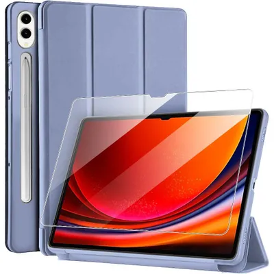 Image de Coque + Verre Trempé pour Samsung Galaxy Tab S10 Plus / S9 Plus, Protection Anti-Rayures Slim - Violet