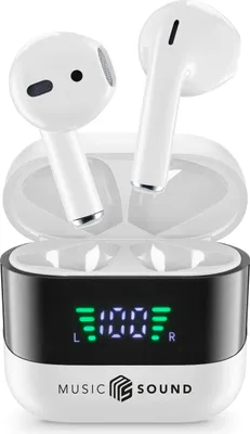 Zdjęcie produktu dla Music Sound 8018080488627, True Wireless Stereo (TWS), Połączenia/muzyka, 66 g, Zestaw słuchawkowy, Biały