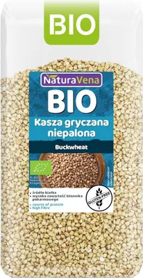 KASZA GRYCZANA NIEPALONA BEZGLUTENOWA BIO 500 g - NATURAVENA