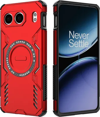 Obrázek produktu pro Magnetické pouzdro pro OnePlus Nord 4, hybridní PC a TPU nárazník, větrací otvory pro odvod tepla pouzdro Červený
