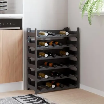 Imagen del producto de Estantería para 36 botellas, estante apilable de polipropileno para bodegas
