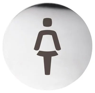 Produktbild von Sapho WC Damen Türschild, Durch. 75mm, Edelstahl matt