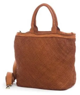 Produktbild von BZNA Bag Xenia cognac Italy Designer Damen Handtasche Tasche Leder Shopper