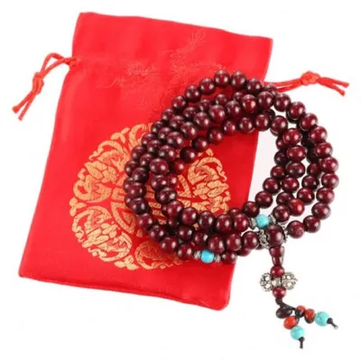 Immagine prodotto di lachineuse – Collana-bracciale buddista tradizionale, realizzata con 108 perline di jujube