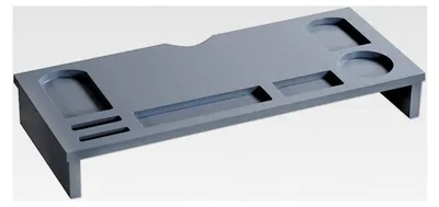 Produktbild von Schreibtisch-Organizer und Monitorständer, Material: Spanplatte, Maße: B: 60 x T: 30 x H: 8,5 cm, Farbe: Grau