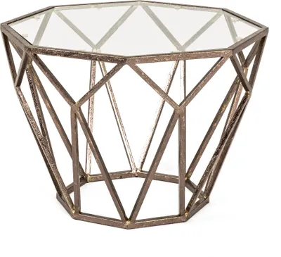 Produktbild von HAKU Beistelltisch Couchtisch bronze - Metall, Sicherheitsglas 8 mm, B/H/T: 55x38x55 cm