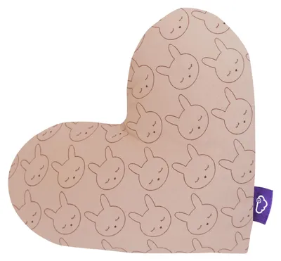 Kuschelkissen Herzform, beige, 38x30x12 cm, Baumwollbezug, waschbar