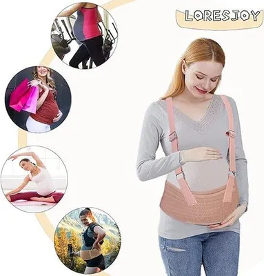 Produktbild von Famanu Schwangerschaftsband - Atmungsaktive Bauchstütze für Schwangere, Einheitsgröße