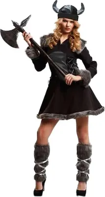Obrázok produktu pre Kostým divokej vikingskej ženy hnedá M-L hnedá M-L