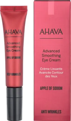Produktbild von AHAVA Advanced Smoothing Eye Cream, Augencreme, Unisex, trockene Haut, Empflindliche Haut, Jeder Hauttyp, Glättend, Feuchtigkeitsspendend, Anti-Aging, Beruhigend, Wirkt beruhigend, Tube, Alkohol, Gentechnisch veränderter Organismus (GMO), Paraben