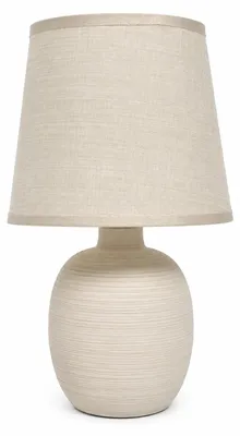 Productafbeelding van Aigostar keramische tafellamp met elegant design, nachtlamp met stoffen kap, E14 fitting, snoerdimmer, geschikt voor slaapkamer, woonkamer, als cadeau - hoogte 31 cm (abrikozenkleur)
