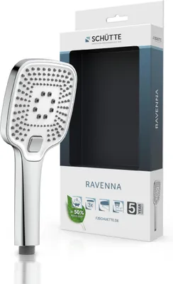 Produktbild von SCHÜTTE Handbrause RAVENNA, Wellness Duschkopf mit 3 Strahlarten, Brausekopf mit Antikalk-Noppen, Duschbrause Chrom/Weiß