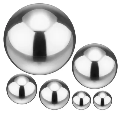 6er-Set Hohlspiegel-Dekokugeln Edelstahl silber 120/76/51/32 mm
