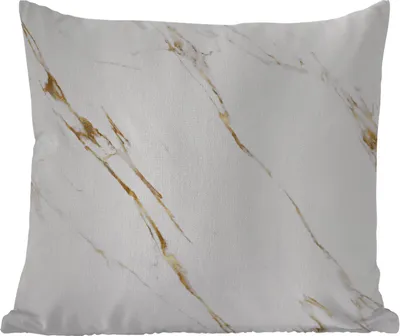 Produktbild von MuchoWow® Outdoor Kissen - Marmor - Weiß - Gold - 40x40 cm - Wetterfest - Lounge Kissen - Kopfkissen - Interieur - Polster mit Bild