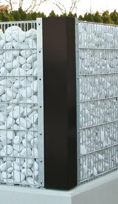 Produktbild von Eckverbinder für Gabionenwand Easy - Ausführung: anthrazit beschichtet, Höhe: 163 cm