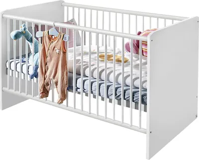 Produktbild von Babybett - Alpinweiß Nachbildung - 70 x 140 cm - 3 Schlupfsprossen