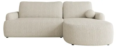 Produktbild von MIRJAN24 Ecksofa Loridu Cord, Wohnzimmmer L-Form mit Schlaffunktion und Bettkasten (Farbe: Poso 100, Seite: Rechts)