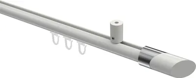 Produktbild von Interdeco Innenlaufstange / Gardinenstange mit Innenlauf Weiß, Typ Sonius Verano (Schräge Bicolor) Deckenmontage, 20 mm Ø 1-läufig, 160 cm