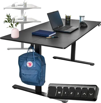 Obrázek produktu pro Elektricky výškově nastavitelný stůl 120x60cm nastavení výšky 72-118cm černý