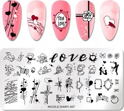 Produktbild von Nagelstempelplatte für Nail Art NicoleDiary-207