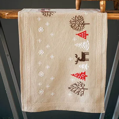 Image de Vervaco, kit de broderie "Motifs de Noël modernes", avec motif pré-imprimé, dimensions : 40 x 100 cm