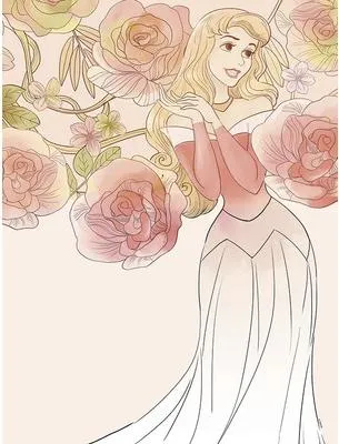 Produktbild von Kunstposter – Dornröschen mit Rosen – 30 x 40 cm