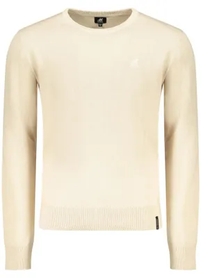 Produktbild von Beiger Herrenpullover mit Rundhals & Stickerei – Eleganz im Alltag