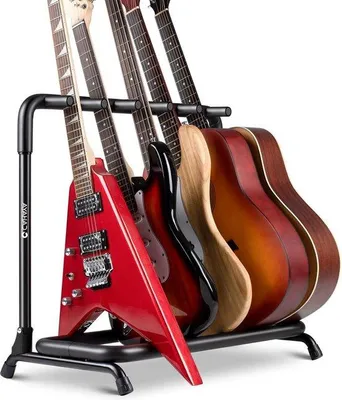 Produktbild von 5-teiliger Gitarrenständer, schummgepolstert, für alle Gitarren