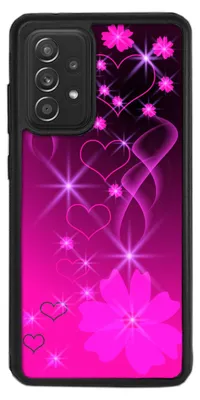 Produktbild von TPU Silikon Hülle für Samsung Galaxy A53 5G Handy Cover Case Schutzhülle Handyhülle Bumper MOTIV 291 Herzen Blume Pink