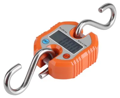 Obrázek produktu pro Elektronická váha na zavazadla s LCD displejem, s háčky, nosnost 150 kg