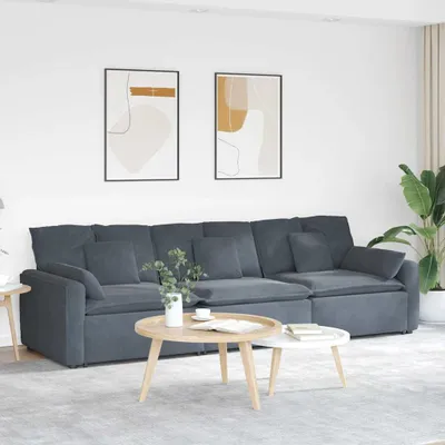 Produktbild von Modulares Sofa mit Kissen Dunkelgrau, Ecksofas DesignMöbel