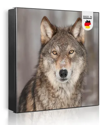 Produktbild von banjado Schlüsselkasten aus Metall, 30x30cm groß mit 32 Haken, als Magnettafel nutzbar, Korpus schwarz, Anschlag rechts, Soraya [SKG1 12377]